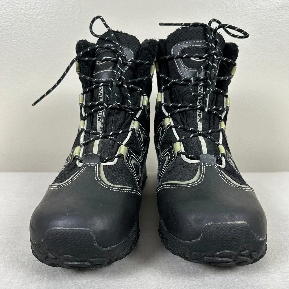 Salomon Men's 8‎ Winter Boots Black ClimaShield Waterproof Insulated